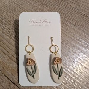 *New* Rose & Ash Handmade Clay Floral Earrings